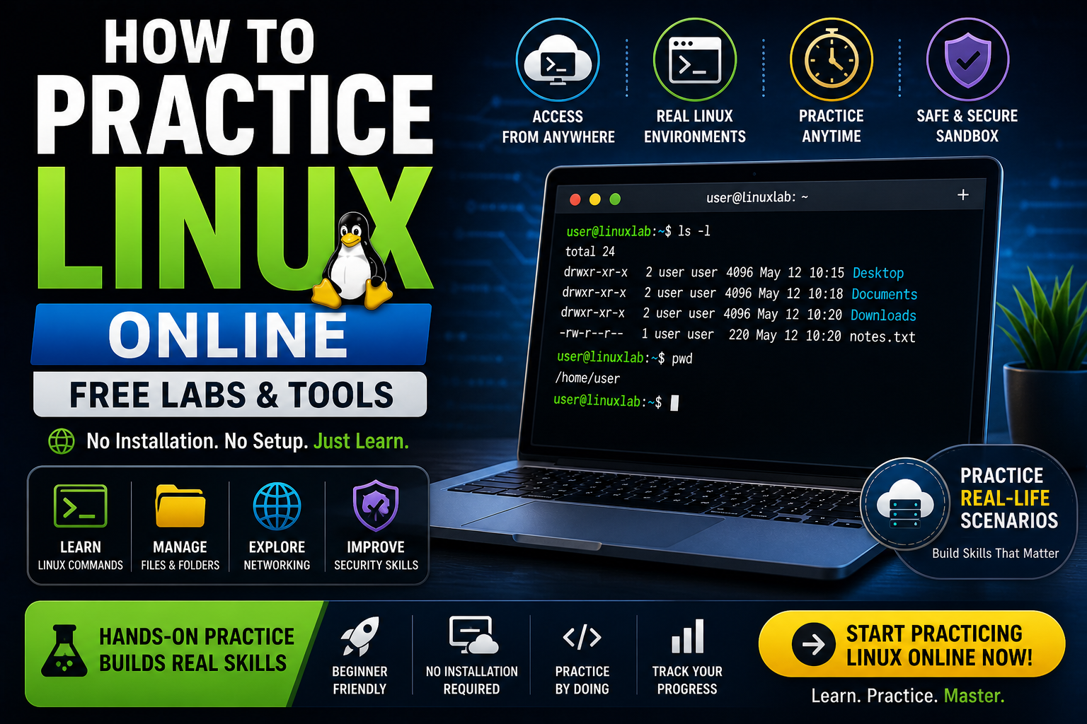 How to Practice Linux Online (Free Labs & Tools)